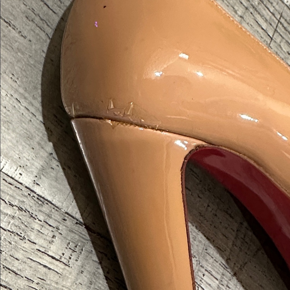 Christian Louboutin Nude Peep-Toe Heels - Picture 10 of 10